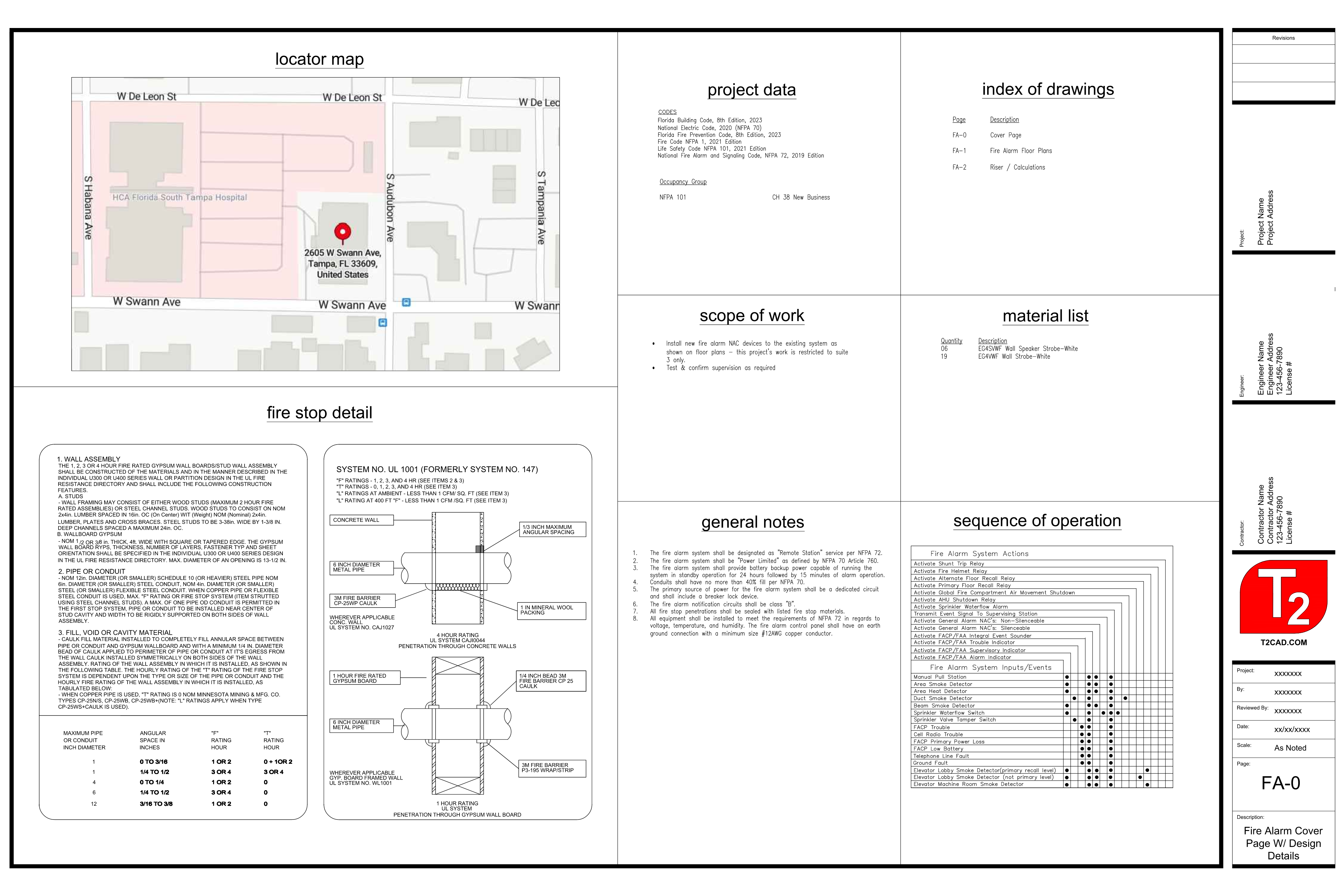 Standard project fire alarm example &mdash; sheet 1